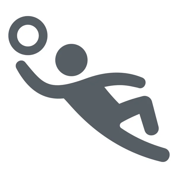 Ποδόσφαιρο Τερματοφύλακας Εικονίδιο Άνθρωποι Στερεό Στυλ — Διανυσματικό Αρχείο