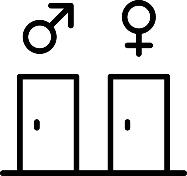 Puerta Icono Género Femenino Estilo Esquema — Archivo Imágenes Vectoriales