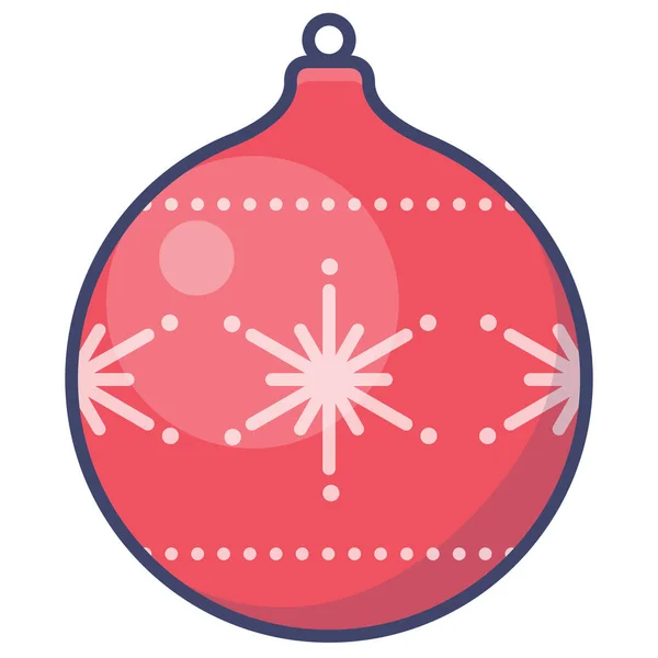 Icône Décoration Boule Noël Dans Style Contour Rempli — Image vectorielle