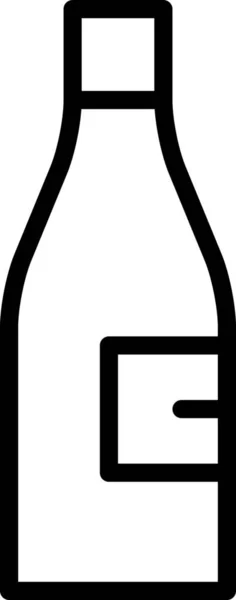 Иконка Бутылки Алкоголя Стиле Наброска — стоковый вектор