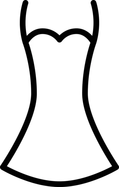 Giyim Kokteyli Elbise Simgesi Ana Hatları Biçiminde — Stok Vektör