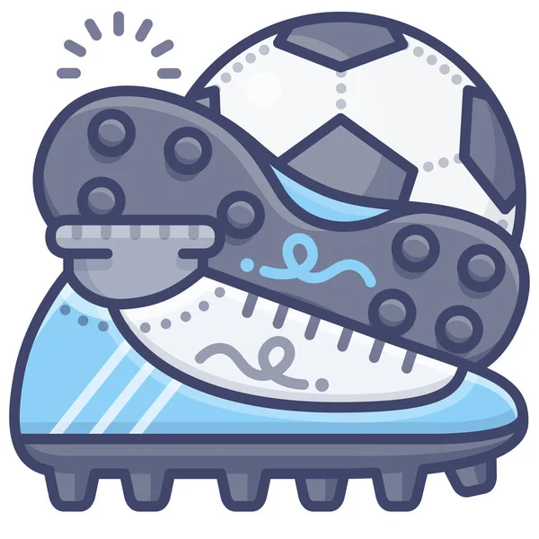 Икона Футбола Стиле Заполненный Контур — стоковый вектор