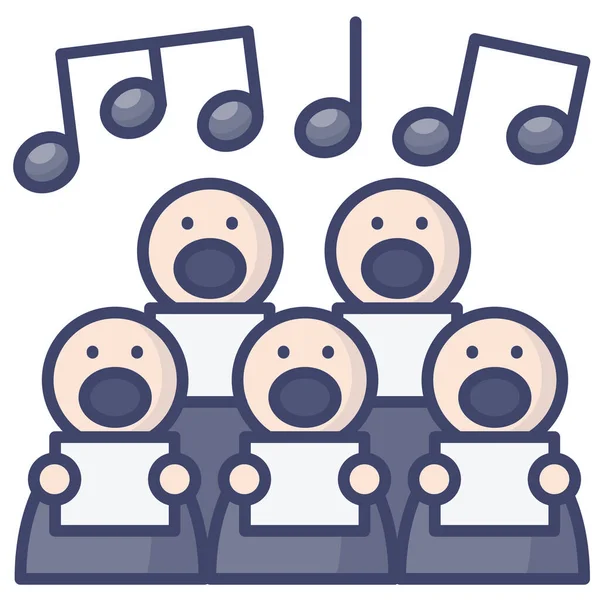 Coral Coro Armonía Icono Categoría Sonido Música — Vector de stock