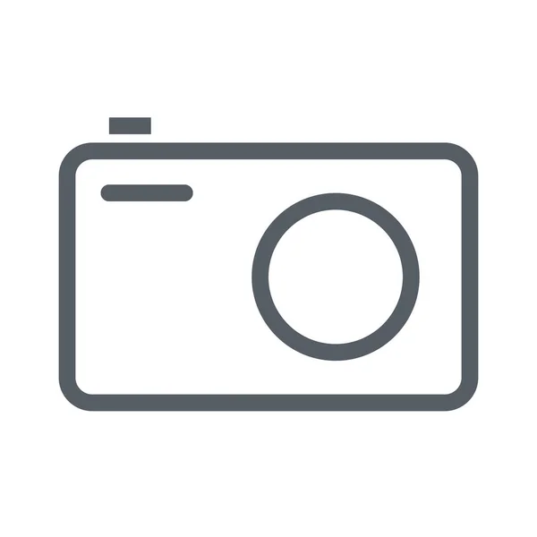 Icône Objectif Compact Appareil Photo Dans Style Outline — Image vectorielle