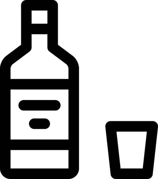 Bottiglia Bevande Alcoliche Icona Stile Contorno — Vettoriale Stock