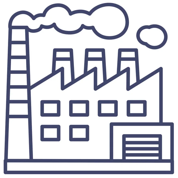 Chimney Pollution Factory Icon — Stock Vector