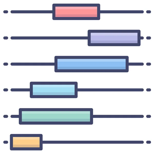 Gráfico Ícone Infográfico Gantt — Vetor de Stock