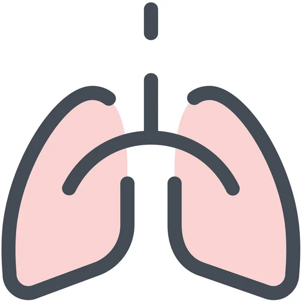 Pulmones Respiración Humana Icono — Vector de stock