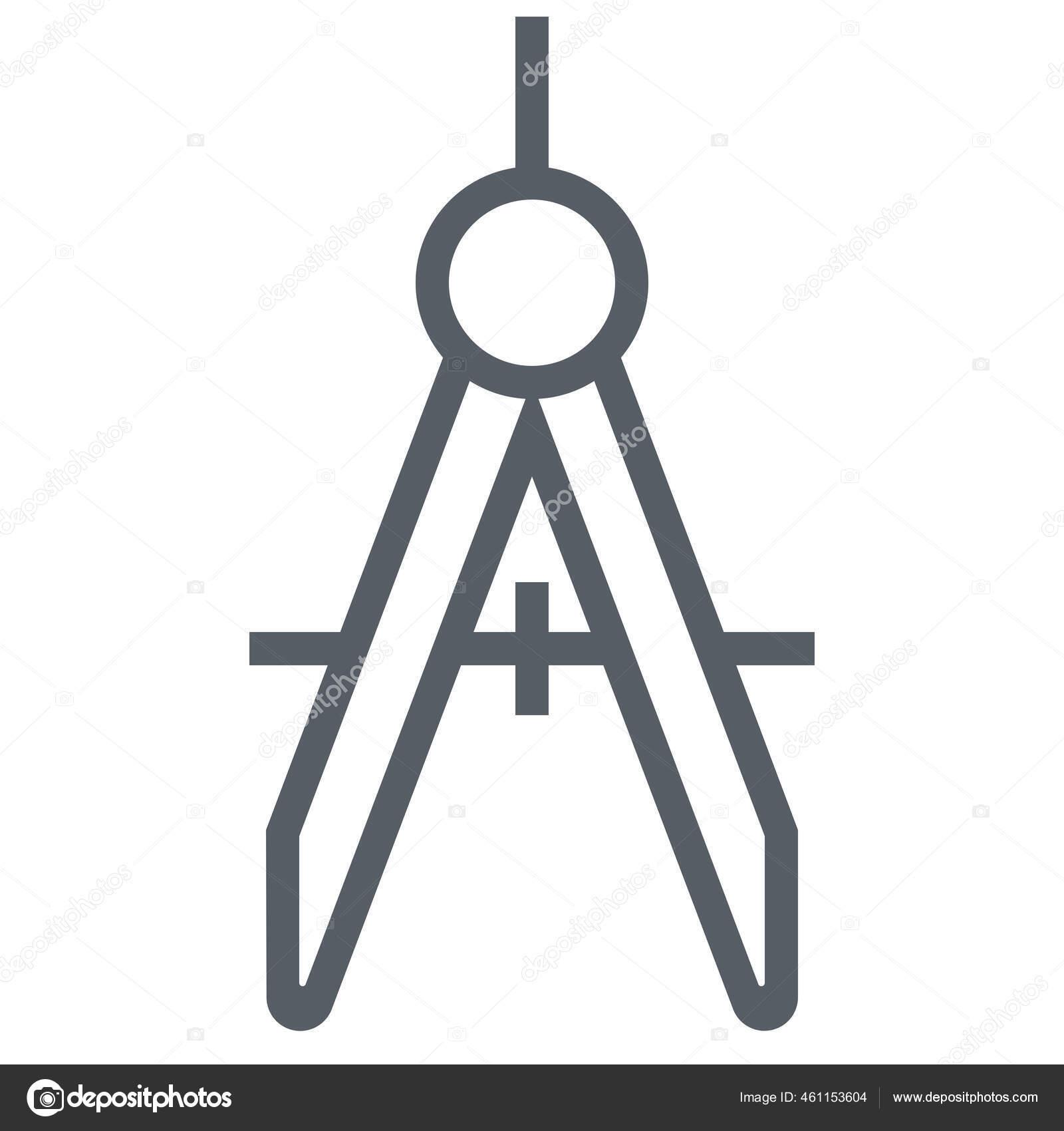 Circle Compass Drawing Icon Outline Style Stock Vector Image by ©iconfinder 461153604