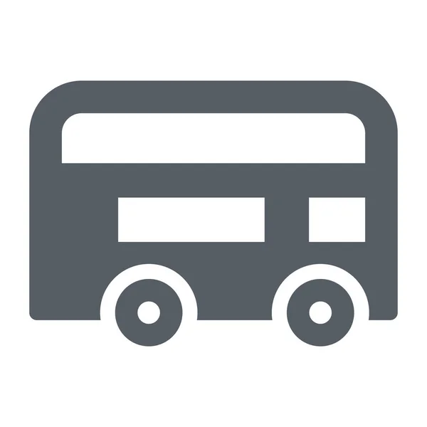 Ngiltere Bus Dekker Simgesi Solid Stili — Stok Vektör