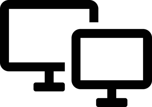 Computer Desktop Apparaten Pictogram Massieve Stijl — Stockvector