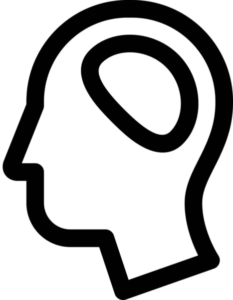 Иконка Головы Мозга Стиле Контура — стоковый вектор