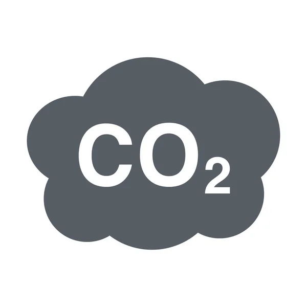 Ikona Uhlíkového Cloudu Co2 Pevném Stylu — Stockový vektor