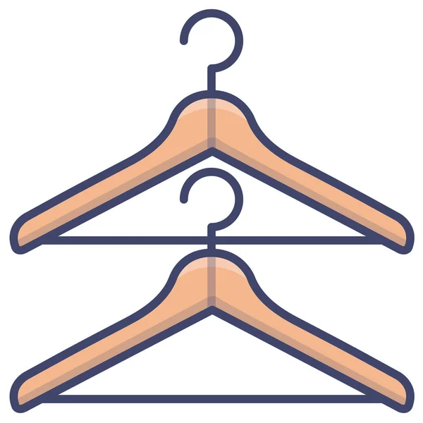 Ropa Icono Percha Ropa Categoría Muebles Decoraciones Para Hogar — Vector de stock