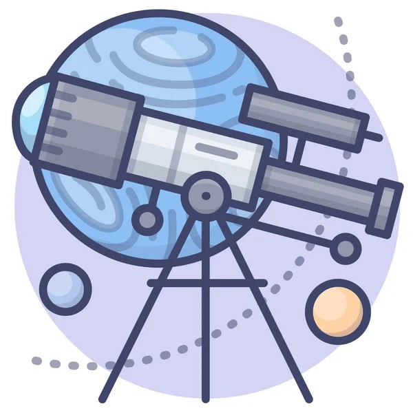 Astronomia Ícone Telescópio Estrela Espaço Categoria Alienígenas —  Vetores de Stock