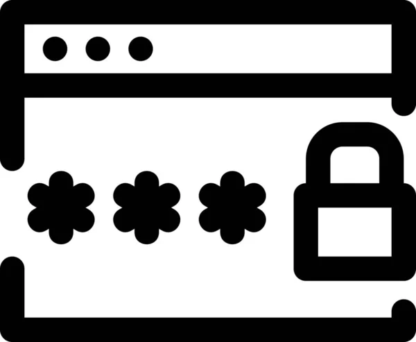 Outline Biçiminde Tarayıcı Bilgisayar Parola Simgesi — Stok Vektör