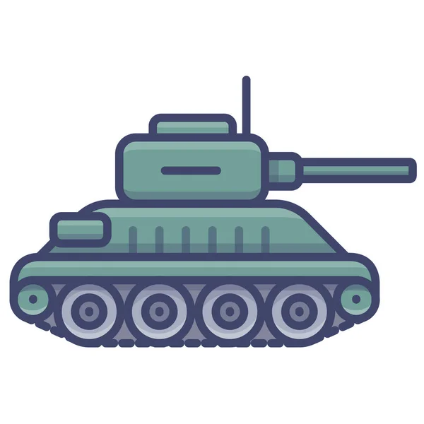 Tank Militair Leger Icoon — Stockvector