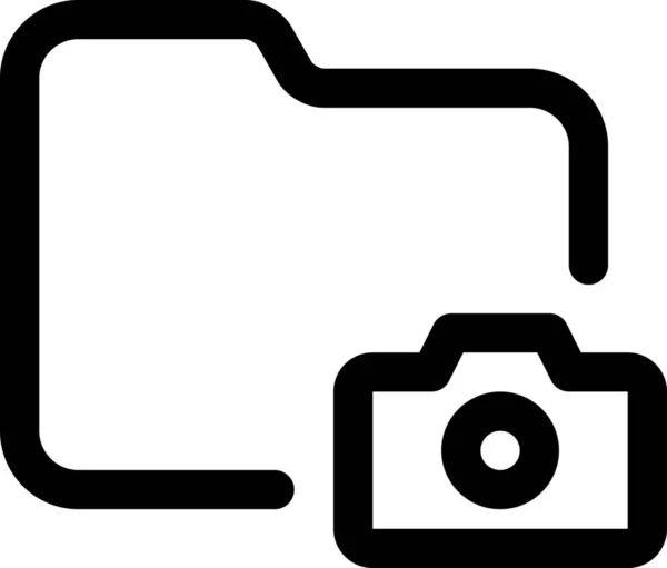 Icône Fichier Document Caméra Dans Style Outline — Image vectorielle