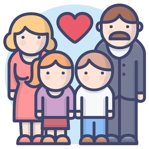 Föräldrar Familj Barn Ikon — Stock vektor
