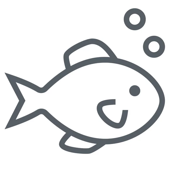 Animal Fish Nature Icon Outline Style — Stock Vector