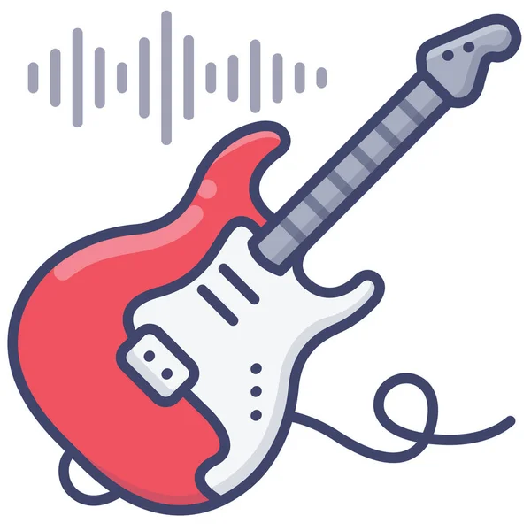 Ícone Música Guitarra Elétrica Categoria Som Música — Vetor de Stock
