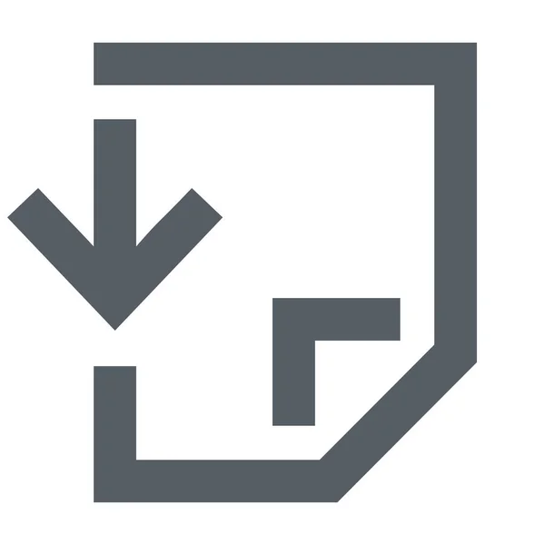 Pfeil Dokument Herunterladen Icon Outline Stil — Stockvektor