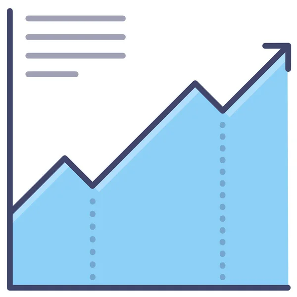 Schéma Financier Icône Croissance Dans Style Contour Rempli — Image vectorielle