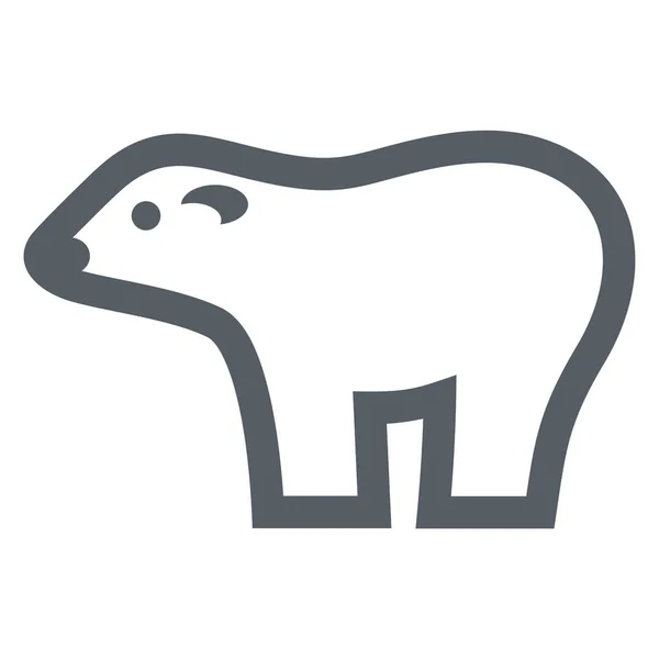 ソリッドスタイルの動物北極熊アイコン — ストックベクタ