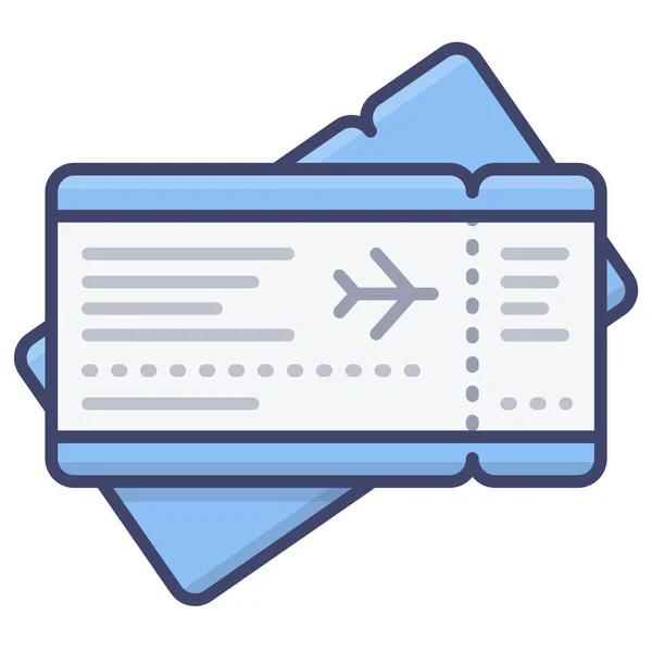 Vliegtuigticket Pass Icoon — Stockvector