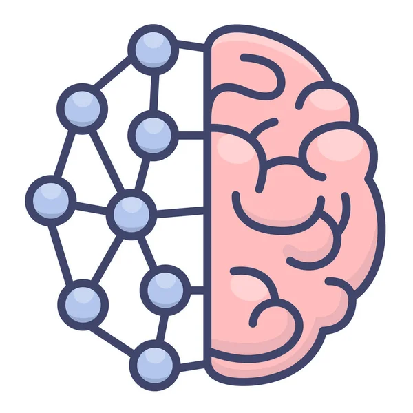 Brain Mind Neuro Icon Science Research Category — Stock Vector