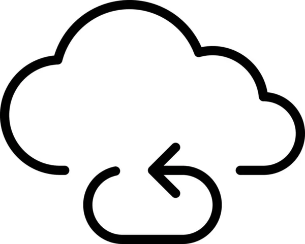 Иконка Подключения Облачным Вычислениям Стиле Контура — стоковый вектор