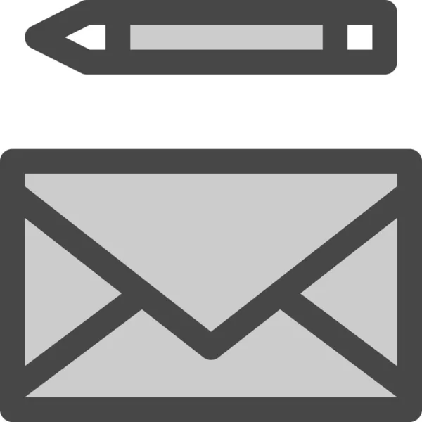 Desenhar Envelope Carta Ícone Estilo Esboço Preenchido — Vetor de Stock
