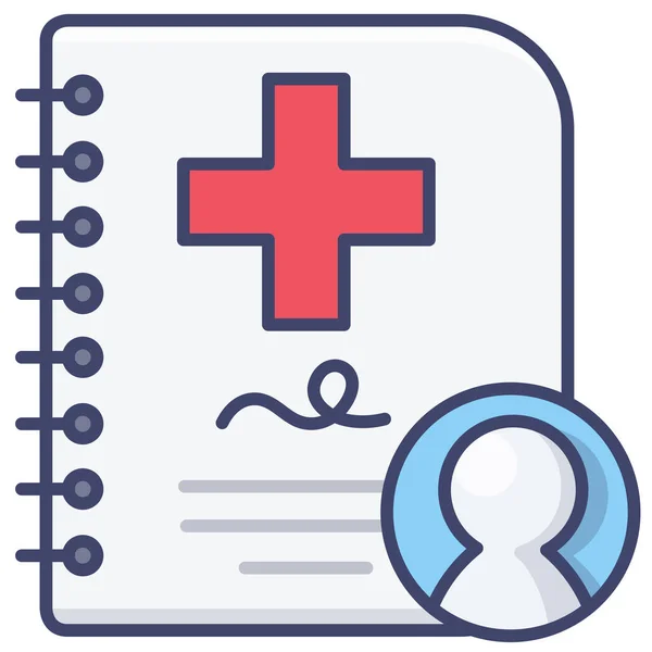 Case History Medical Icon Filled Outline Style — Stock Vector