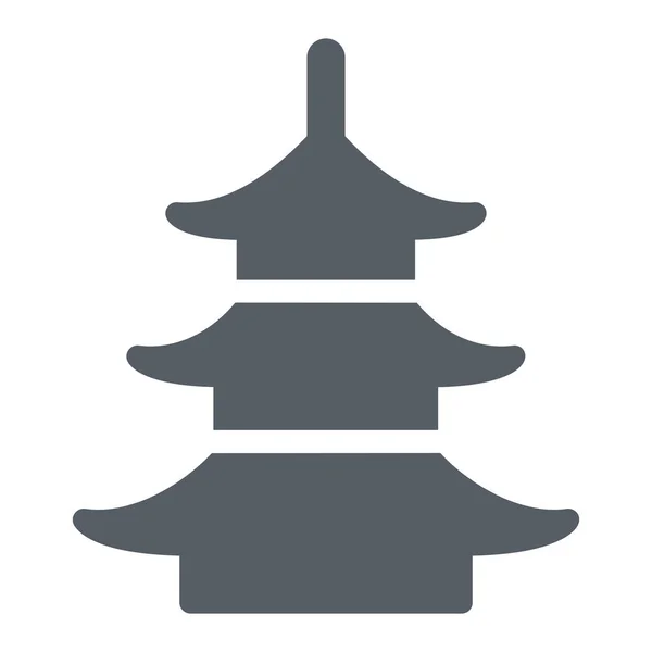 亚洲日本的标志性的固体风格图标 — 图库矢量图片