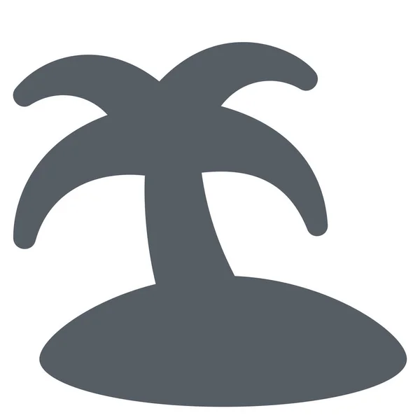 Ícone Palmeira Ilha Destino Estilo Sólido — Vetor de Stock