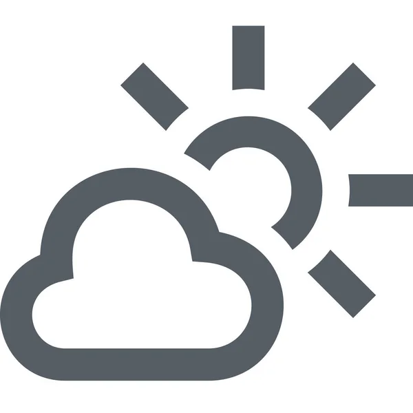 Clima Nuvoloso Icona Previsione Stile Outline — Vettoriale Stock