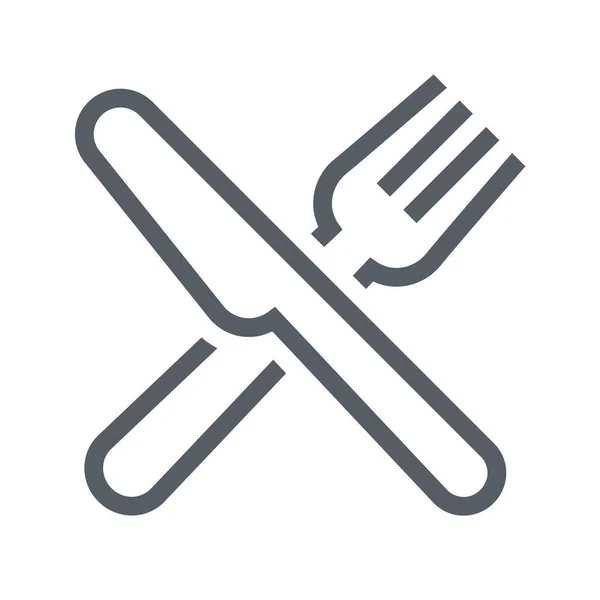 Cutlery Fork Knife Icon Outline Style — Stock Vector