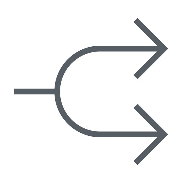 Pfeilgabelinterface Symbol Outline Stil — Stockvektor