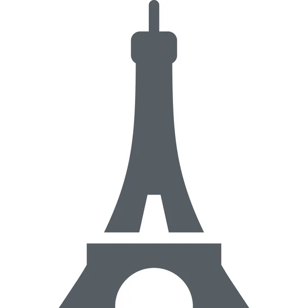 Destination Eiffel France Icon Soliden Stil — Stockvektor