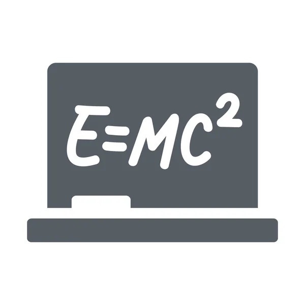 Значок Формули Дошки Emc2 Суцільному Стилі — стоковий вектор