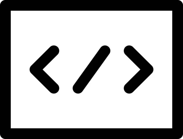 Icono Función Digital Código Estilo Esquema — Archivo Imágenes Vectoriales