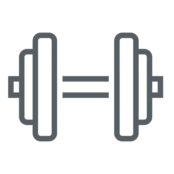 Kurzhantel Fitness Ikone Outline Stil — Stockvektor