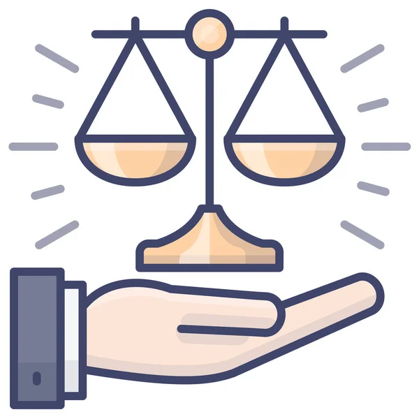 Rechter Justitie Icoon Business Management Categorie — Stockvector