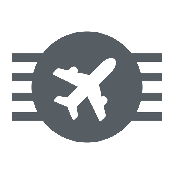 Airmail Airplane Freight Icon Solid Style — Stock Vector