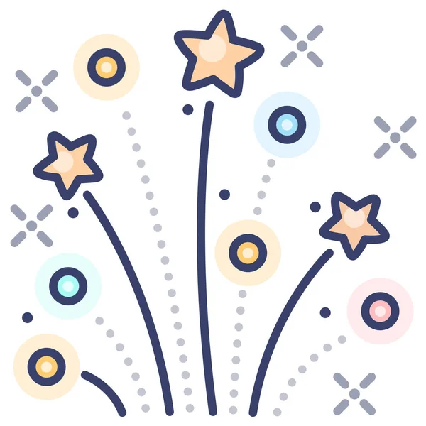 Икона Фейерверков Фестиваля Стиле Заполненный Контур — стоковый вектор