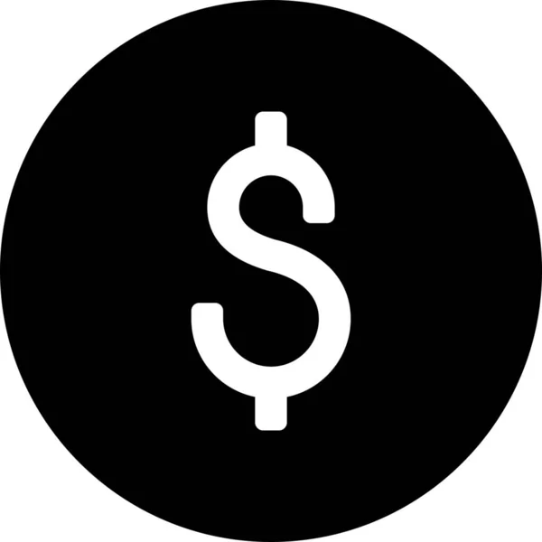 Значок Монеты Бизнес Наличными Твердом Стиле — стоковый вектор