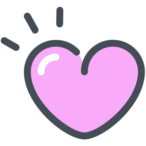 Καρδιά Αγάπη Ροζ Εικονίδιο Στην Κατηγορία Αγάπη Ειδύλλιο — Διανυσματικό Αρχείο