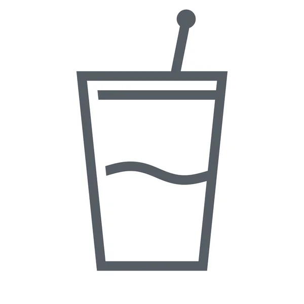 Glas Latte Symbol Outline Stil — Stockvektor