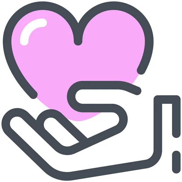 Δώσει Εικονίδιο Χέρι Καρδιά Στην Κατηγορία Αγάπη Ειδύλλιο — Διανυσματικό Αρχείο