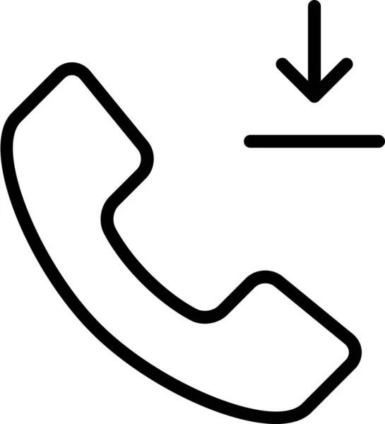 Call Data Download Icon Outline Style — 스톡 벡터